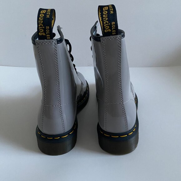NWT Dr. Martens 1460 Zinc Gray Lamper Patent Leather Women's Boots Size 7 27635 - Picture 10 of 16